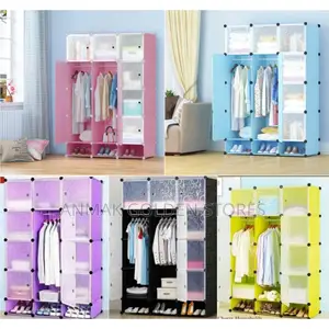 Portable 3- Column Plastic Wardrobes