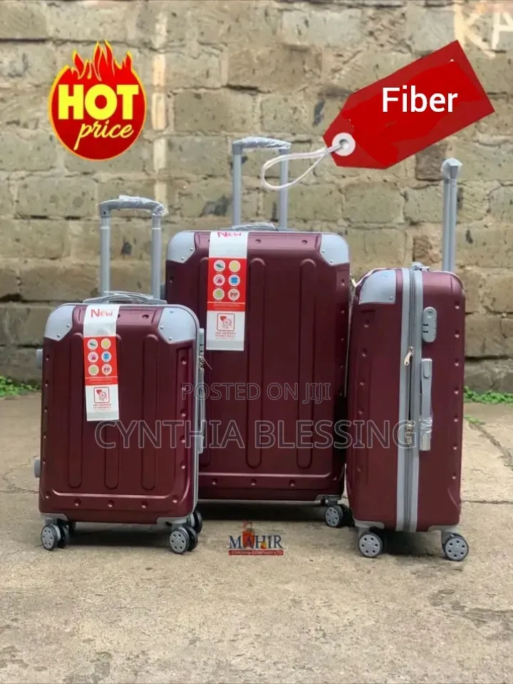 Fiber Suitcase Maroon Suitcase