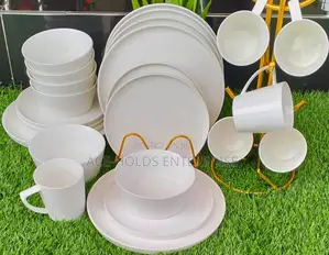 24 Pieces White Plain Dinner Sets - Quality Ceramics