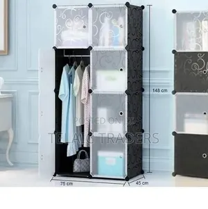 Portable 2- Column by 4 Plastic Wardrobes