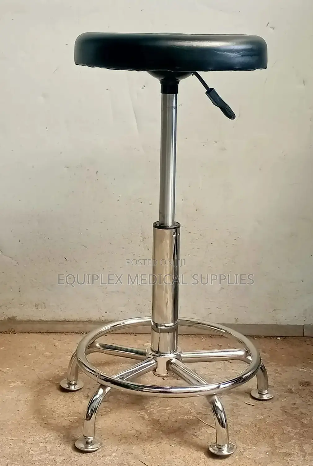 Stainless Steel Adjustable Doctor's Stool Without Backrest