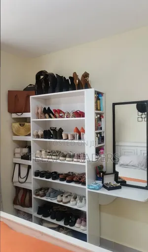 Executive Wooden Shoes Rack With Make Up Compatiment