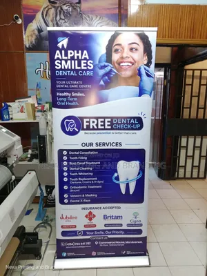 Complete Broad Base Roll Up Banner for Dental Clinics