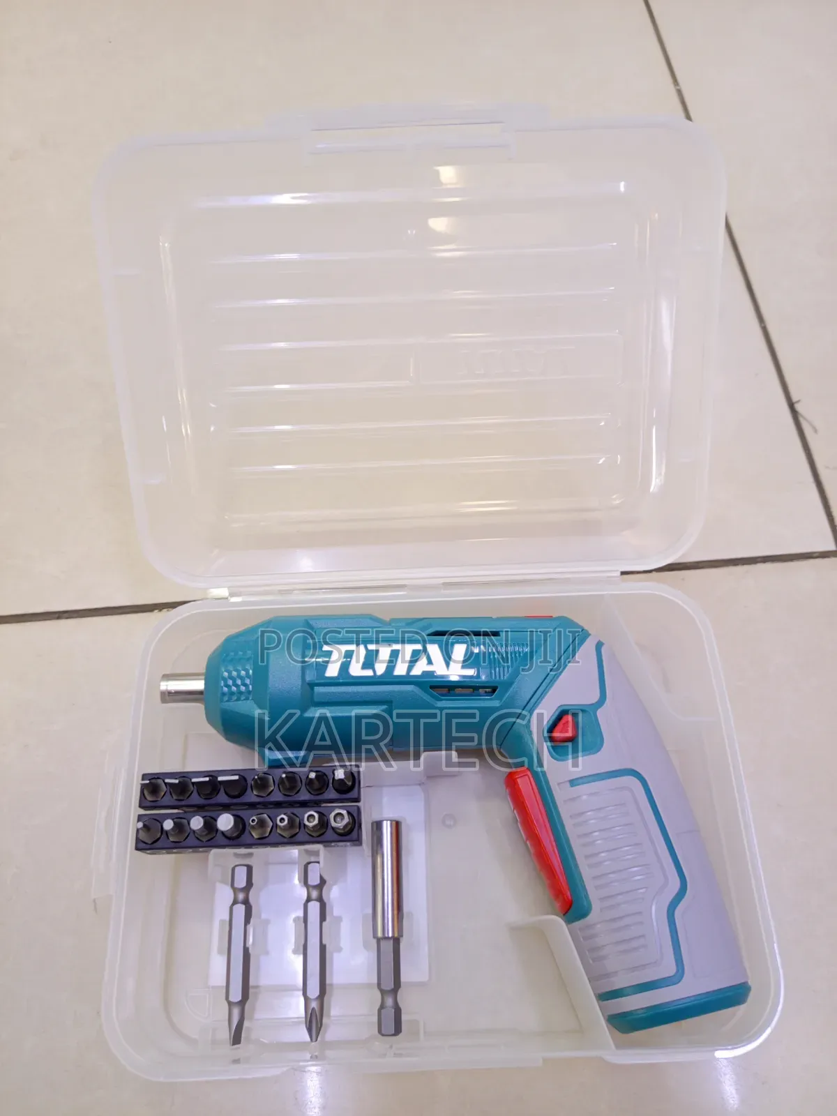 Total 4v 4n.M Cordless Electric Screwdriver Kit With Precision Bits