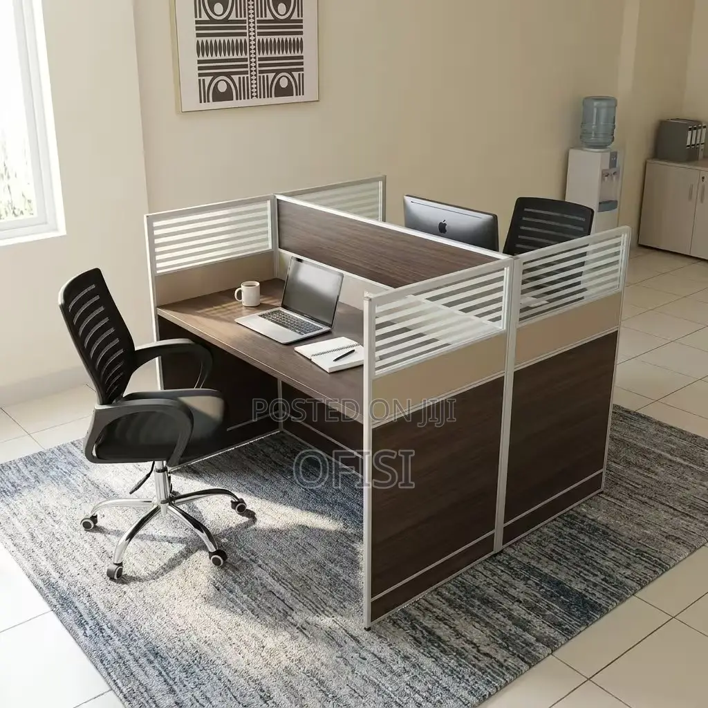 Office Workstation; 2 Way Brown Shared Workstation
