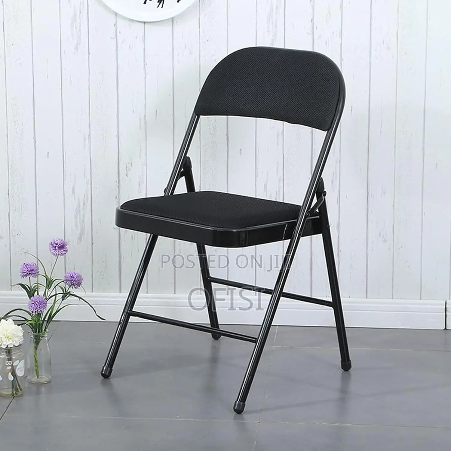 Office Chair; Black Foldable Home Office Study Chair