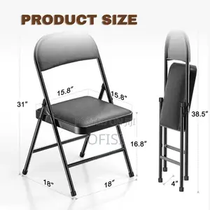 Office Chair; Black Foldable Home Office Study Chair