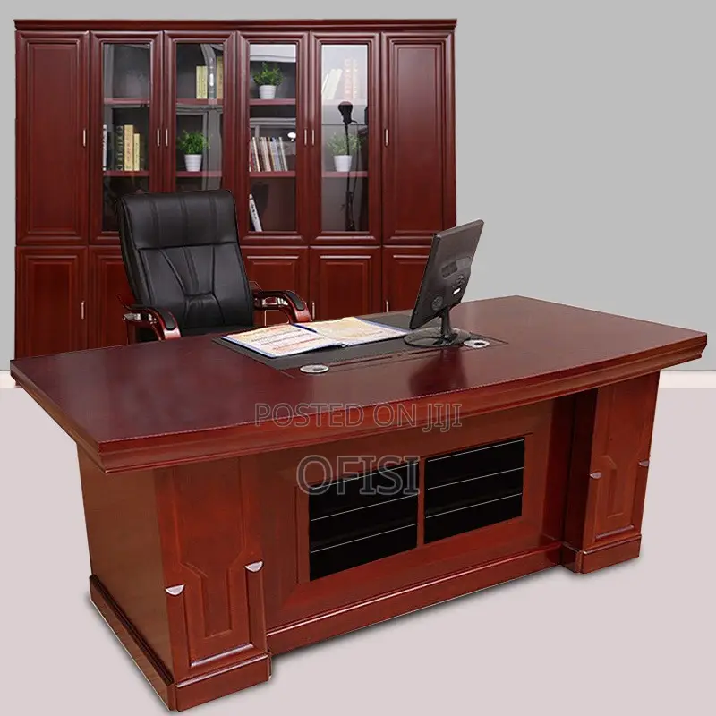 Office Desk; 2m Mahogany Executive Office Desk