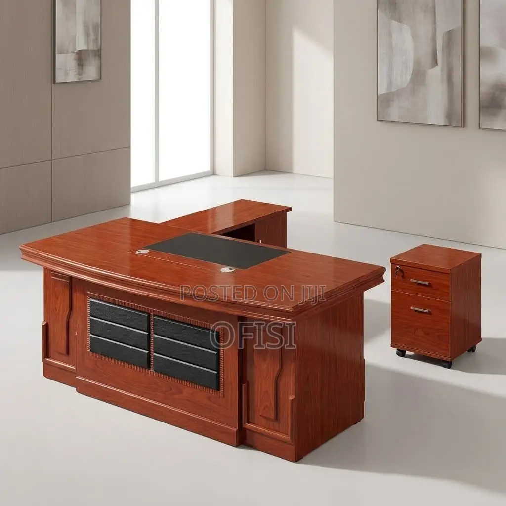 Office Desk; 2m Mahogany Executive Office Desk