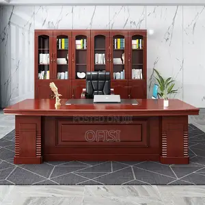 Office Desk; 2m Mahogany Executive Office Desk