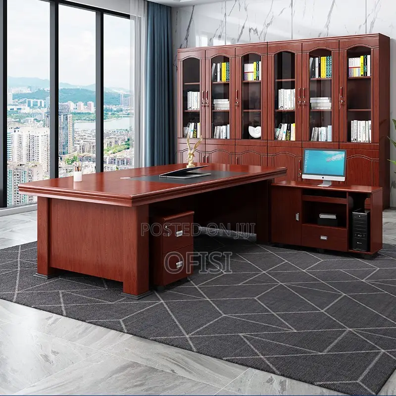 Office Desk; 2m Mahogany Executive Office Desk