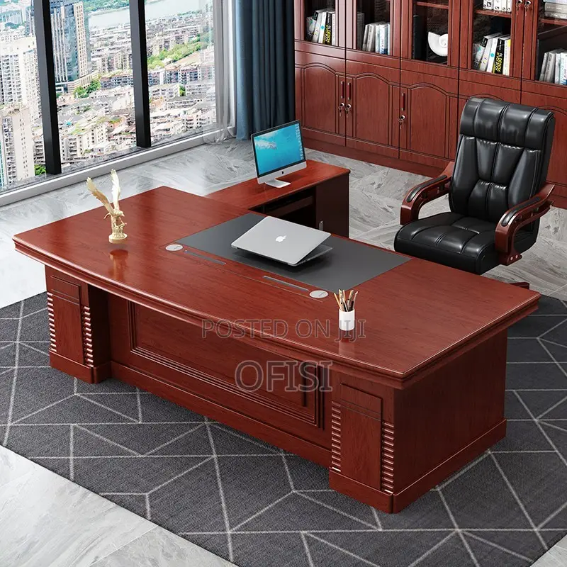 Office Desk; 2m Mahogany Executive Office Desk