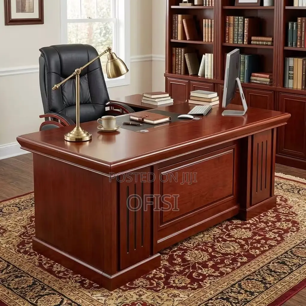 Office Desk; 2m Mahogany Executive Office Desk