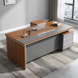 Office Desk; 1.8m Executive Office Desk With Side Drawers