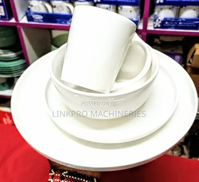 24 Pieces Milk White Dinner Set
