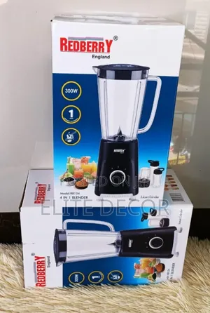 Redberry 4-in-1 Blender 1l Jug /Powerful Multi-Purpose Kitchen Blender