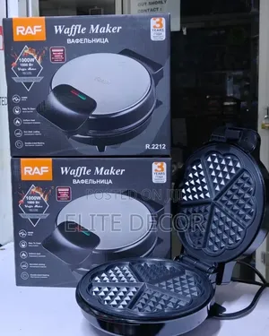 Raf 1000w Waffle Maker | Non-Stick Double-Sided Heating Waffle Machine
