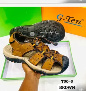 Quality Casual Leather Open Shoes With Rubber Sole