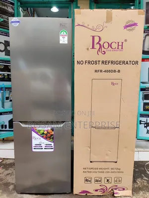 *Roch Fridge 330l Double Door Fridge No Frost Bottom Freezer