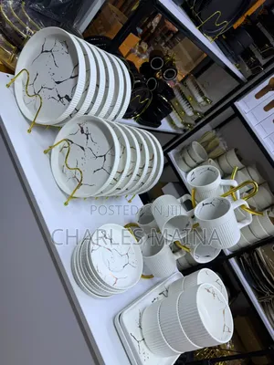 32pcs Matte Stoneware Marble Finish