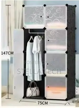 Portable 2- Column by 4 Plastic Wardrobes