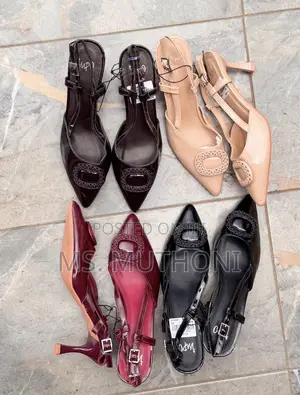 Wetlook Slingback Comfy Cute Kitten Heels Size 37-42