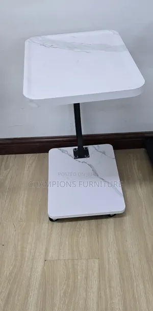 C-Shaped Side Table With Wheels