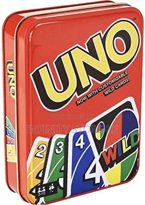 Uno Card Game With a Metallic Case