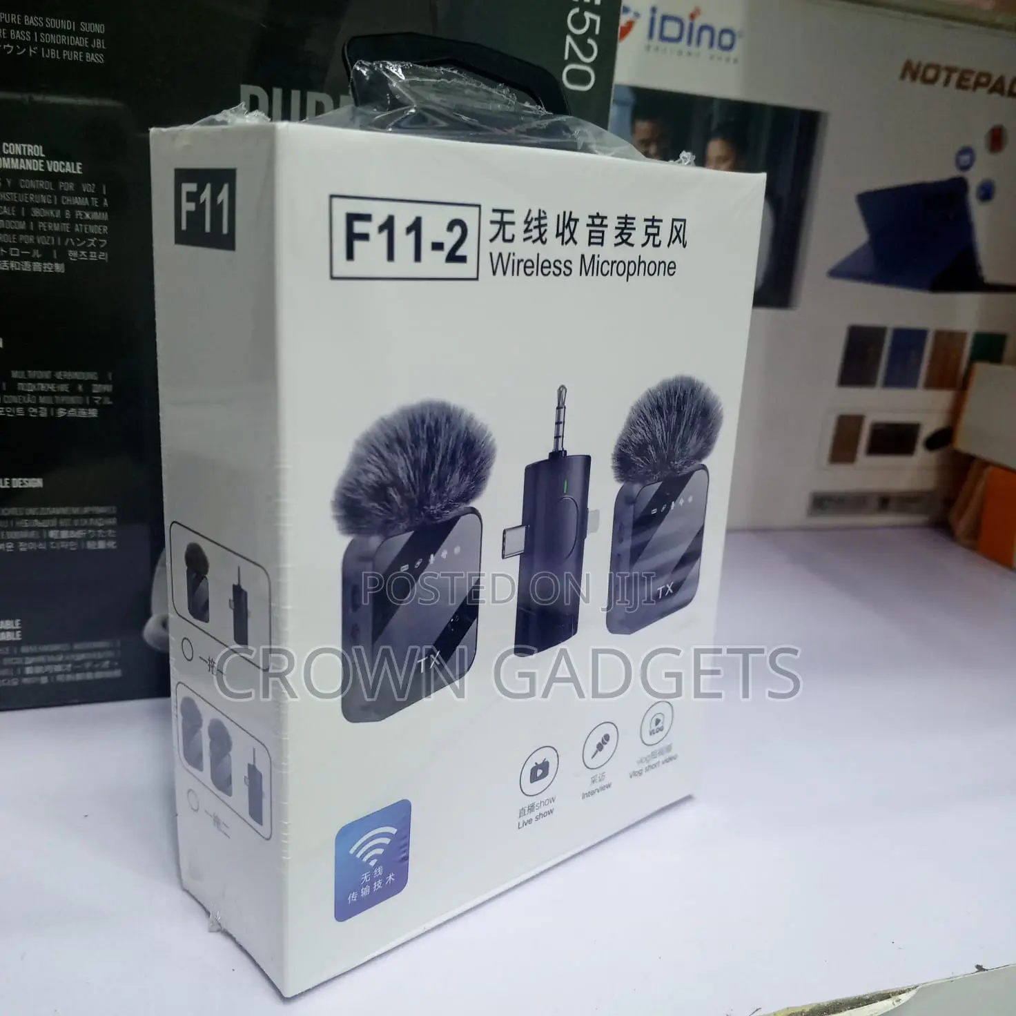 F11-2 Wireless Microphone for iPhone Android Camera 3 in 1