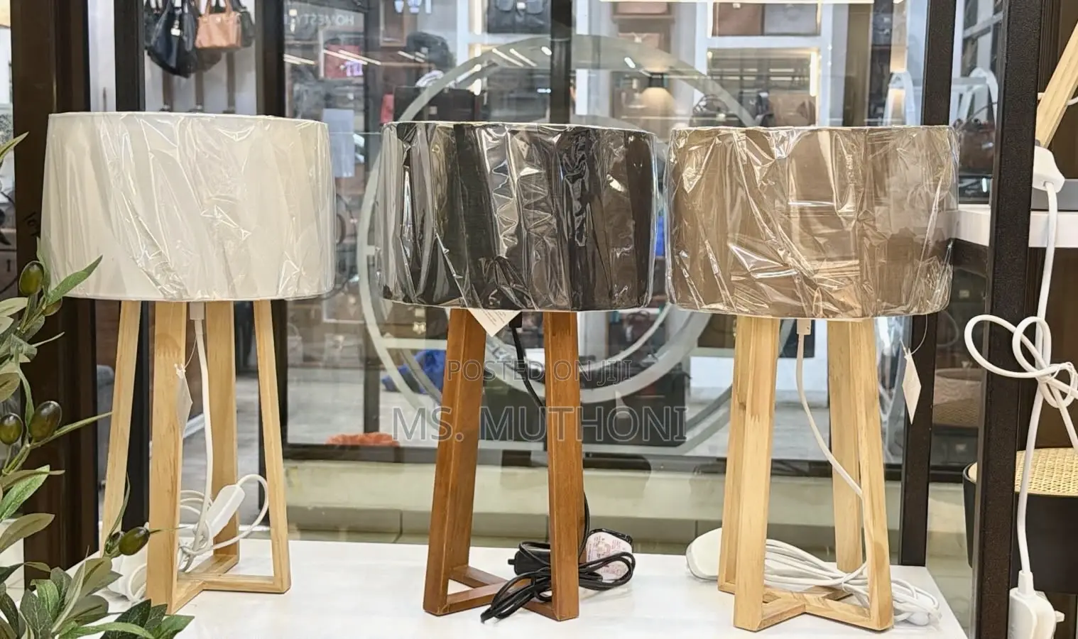  Stylish Bamboo Stand Table /Bedside Lamps With a Bulb