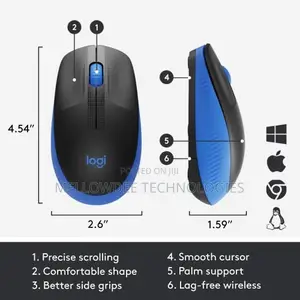 Logitech M190 Wireless Mouse Full 1000dpi Blue