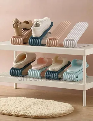 Shoe Slots Space Saving Stackable Storage Rack Double