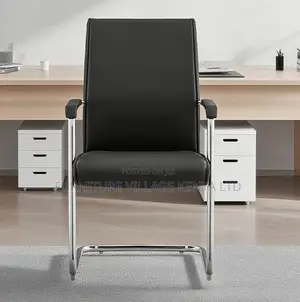 Black Leather Cantilever Office Chair