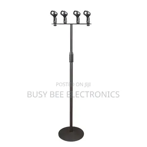Round Base Multiple 4 Channels Holders Professional Microphone Stand