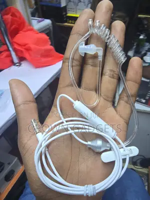 White Fbi Earpiece With Soft Silicone Earplug and Mic