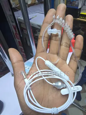White Fbi Earpiece With Soft Silicone Earplug and Mic
