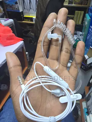 White Fbi Earpiece With Mic and Anti Radiation Air Tube