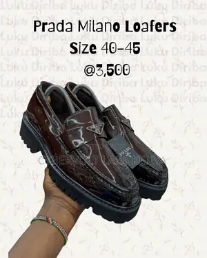 Prada Milano Men's Patent Leather Loafers - Size 40-45