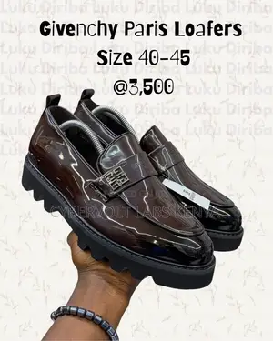 Givenchy Paris Men's Dark Brown Patent Leather Loafers - Size 40-45