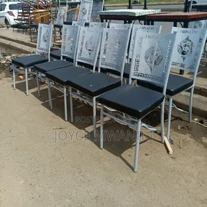 Restaurant Chairs, Powder Coated White Frame With Black Cushion 