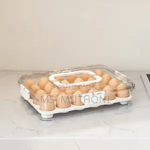 24 PCS Hard Acrylic Stylish Egg Holder With Handles