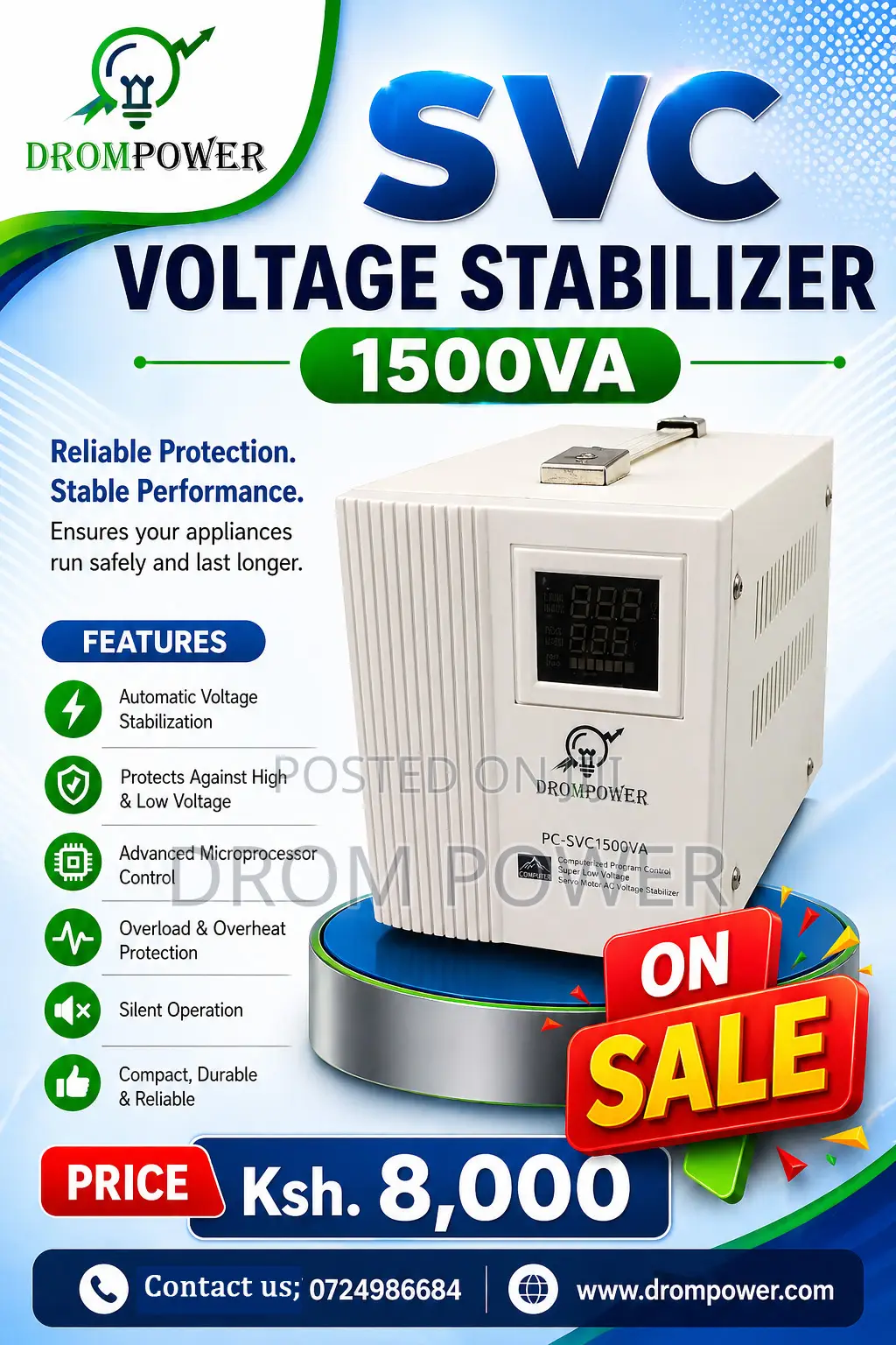 SVC 1500va Voltage Stabilizer