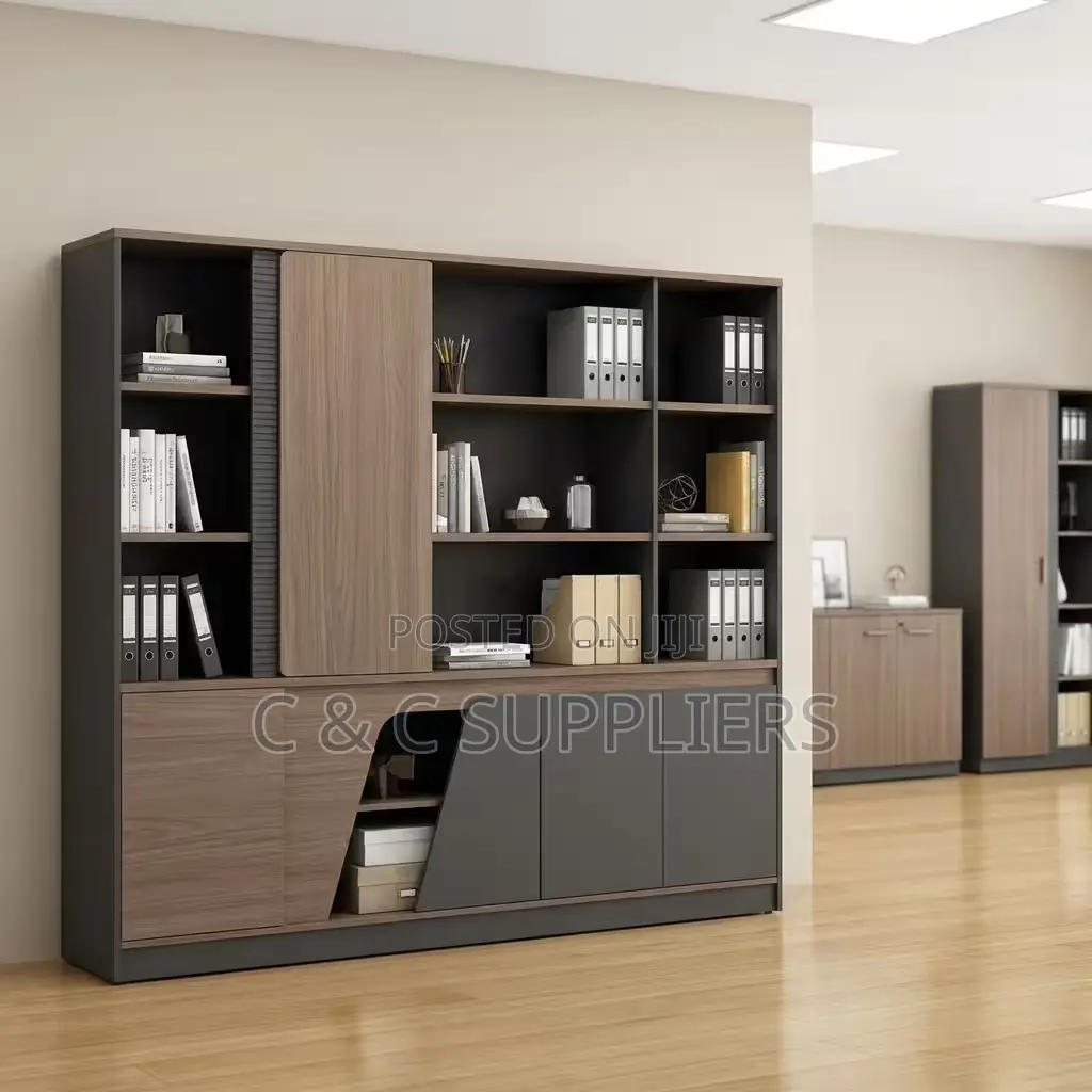 Wood Office Storage Wall Unit
