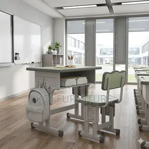 Home Desk; Adsjustable Kids School Study Desk Chaiir Set