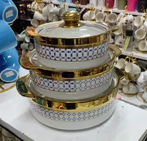 3pcs Casseroles Ceramic Serving Bowls