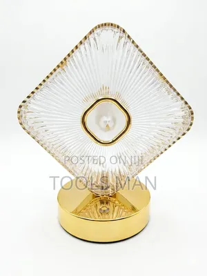 Luxury Crystal Diamond Led Table Lamp - Gold Base Dresser Light.