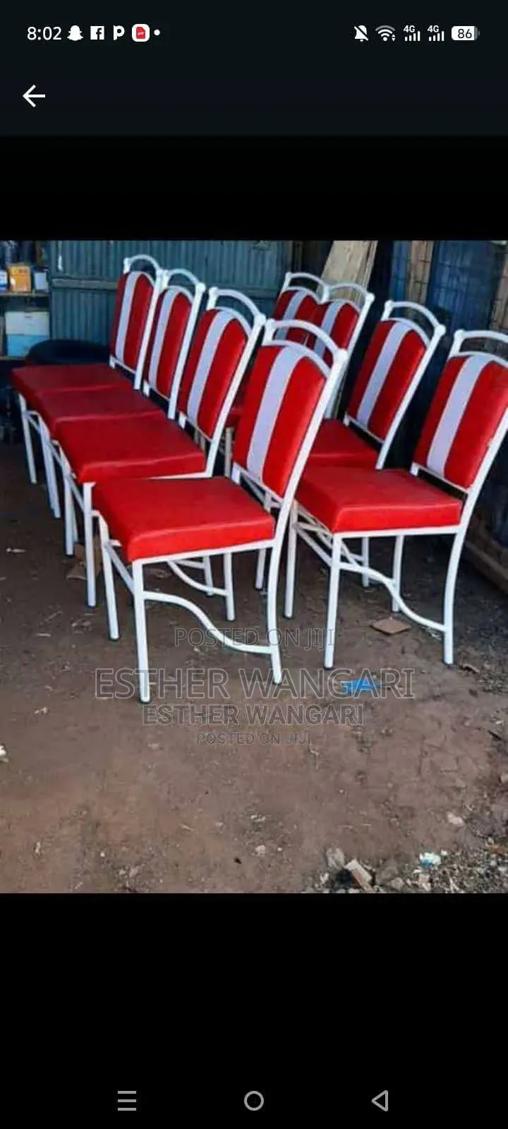 Red and White Hotel Chairs