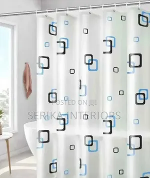 Black Blue White Shower Curtains Environmental Friendly Shower Curtain