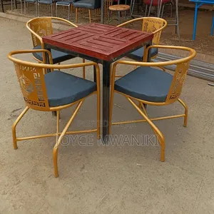 Classy Modern Restaurant Set, With a Wooden Table 