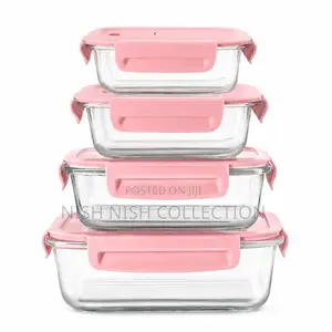*4 PCS Glass Food Container Set*